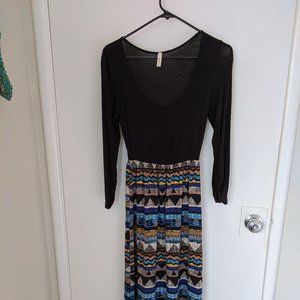 Long sleeve boho maxi
